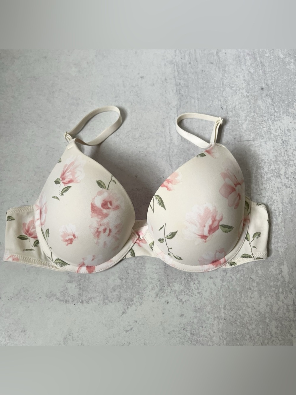 Victoria's Secret PINK Wear Everywhere Push Up Bra Floral Shabby Chic 34B